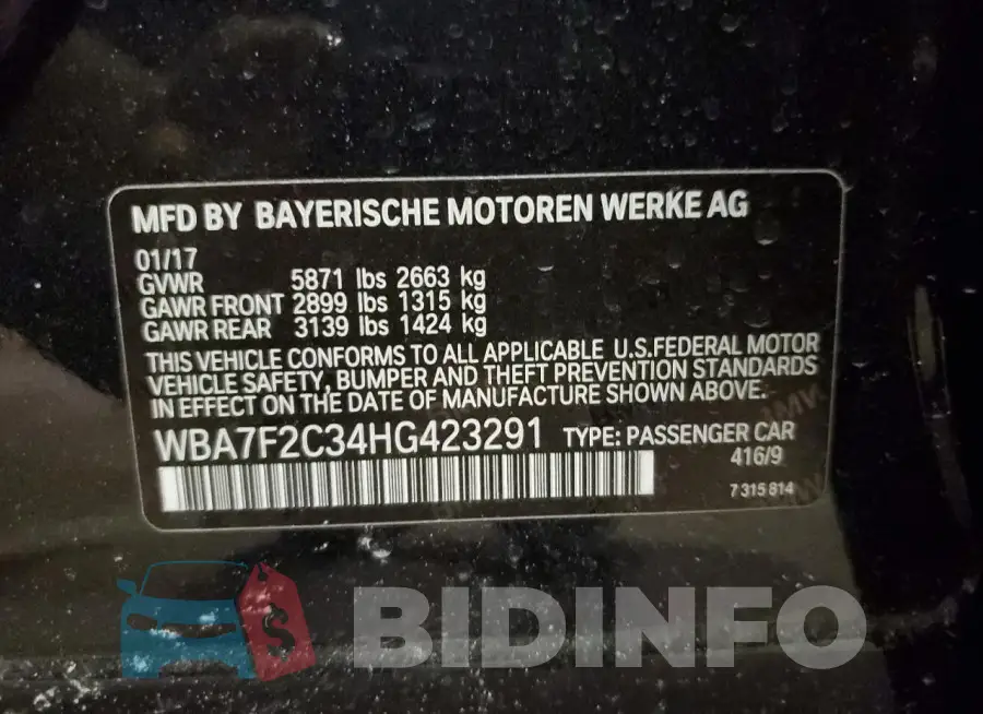 WBA7F2C34HG423291 Photo# 12