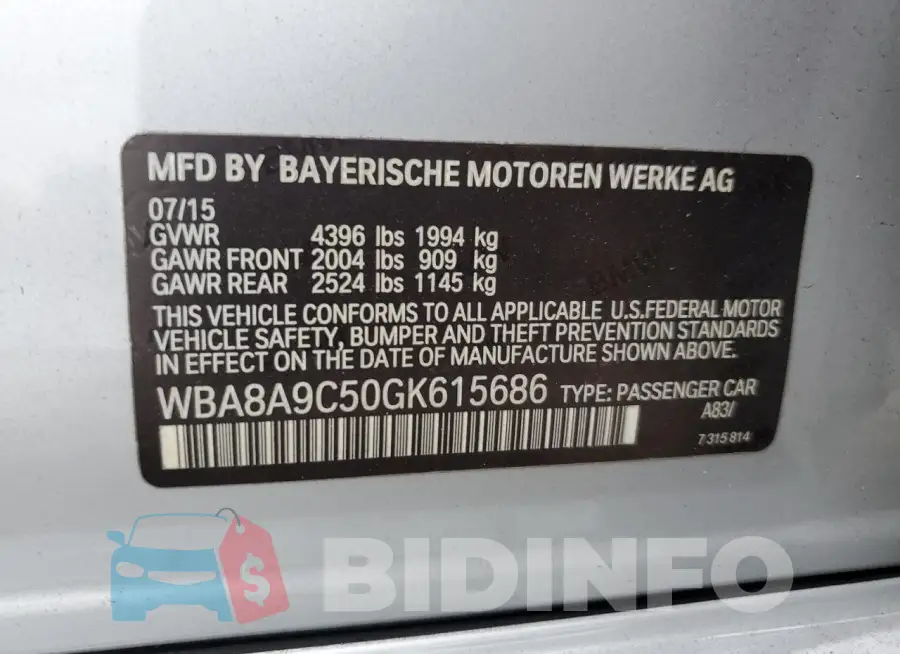 WBA8A9C50GK615686 Photo# 12