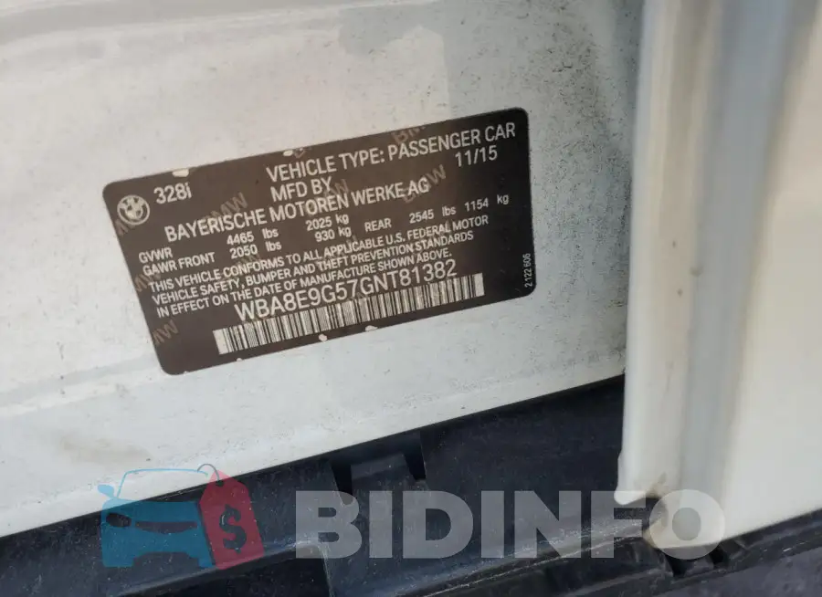 WBA8E9G57GNT81382 Photo# 13