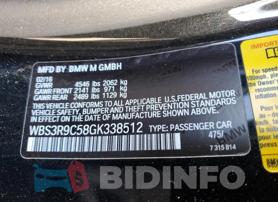 WBS3R9C58GK338512 Photo# 13