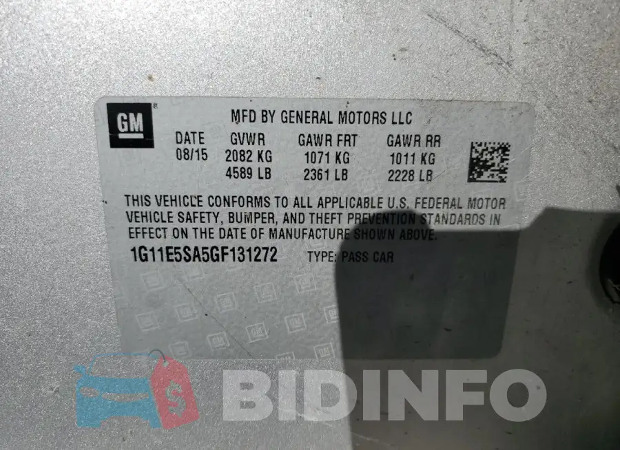 1G11E5SA5GF131272 Photo# 12