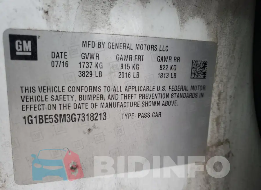 1G1BE5SM3G7318213 Photo# 12