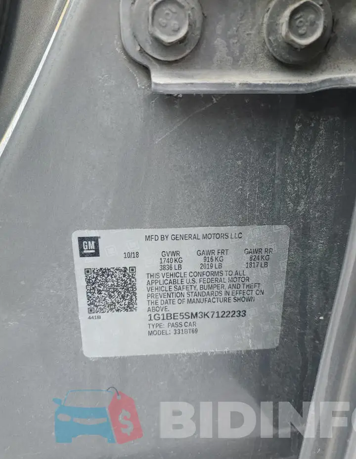 1G1BE5SM3K7122233 Photo# 12