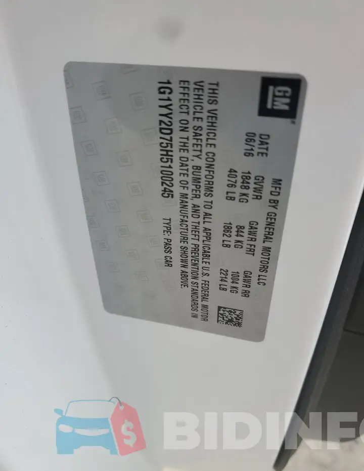 1G1YY2D75H5100245 Photo# 13