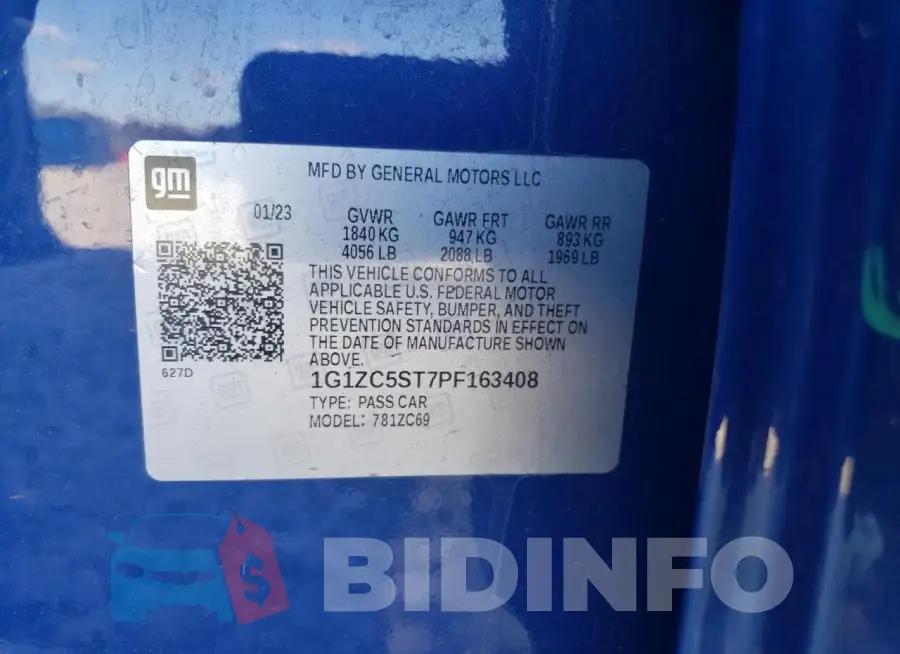 1G1ZC5ST7PF163408 Photo# 12