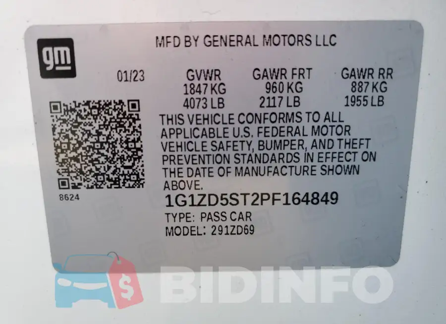 1G1ZD5ST2PF164849 Photo# 13