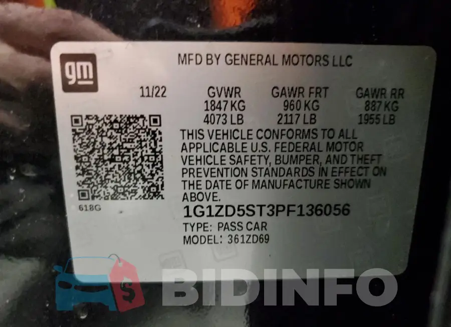 1G1ZD5ST3PF136056 Photo# 12