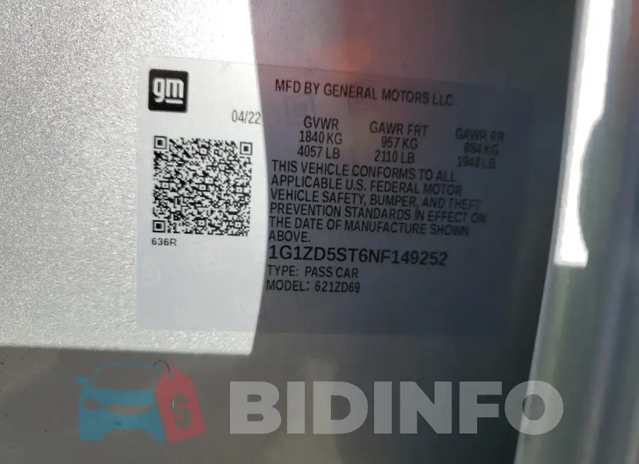 1G1ZD5ST6NF149252 Photo# 12
