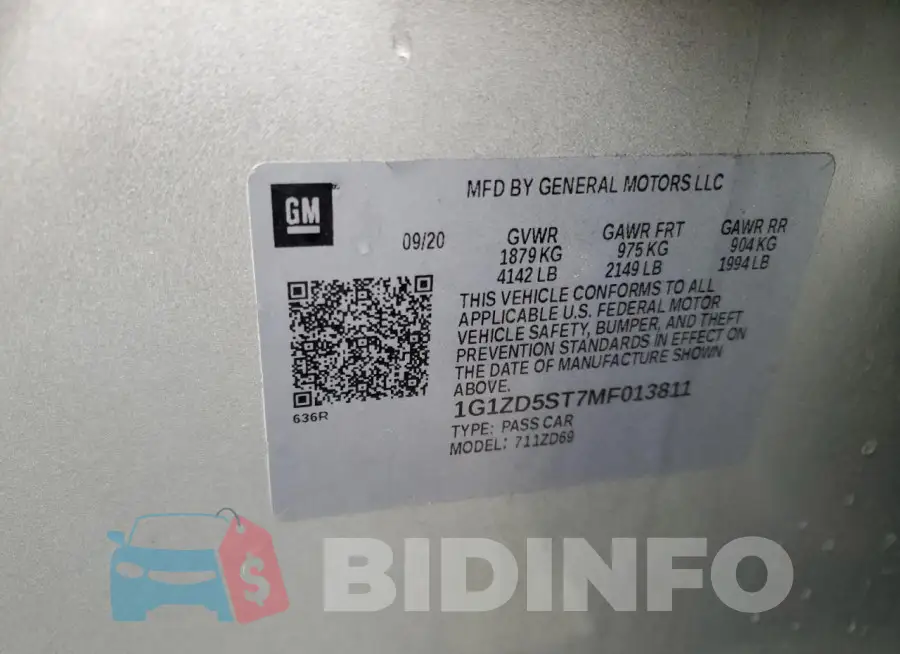1G1ZD5ST7MF013811 Photo# 12
