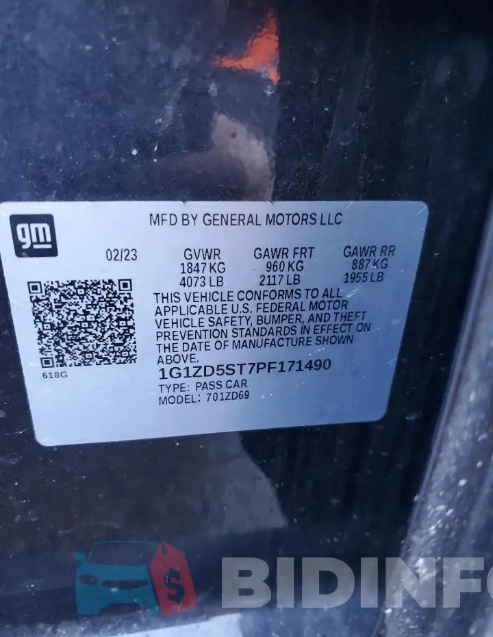 1G1ZD5ST7PF171490 Photo# 13