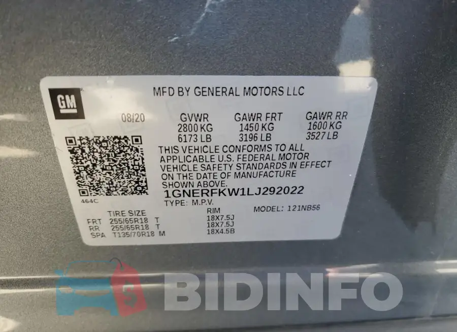 1GNERFKW1LJ292022 Photo# 12