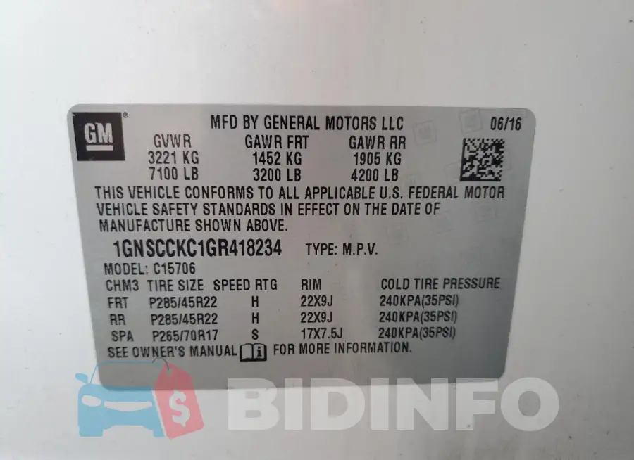 1GNSCCKC1GR418234 Photo# 13