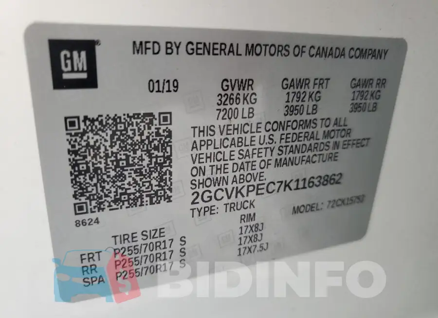 2GCVKPEC7K1163862 Photo# 12