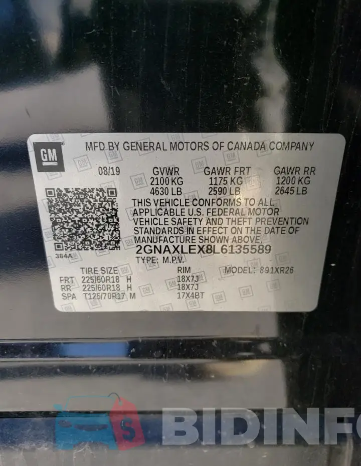 2GNAXLEX8L6135589 Photo# 13