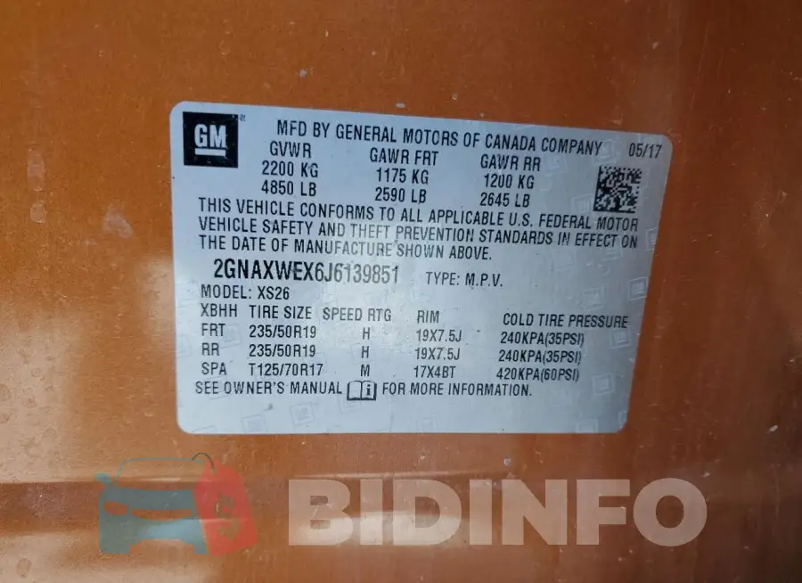 2GNAXWEX6J6139851 Photo# 13