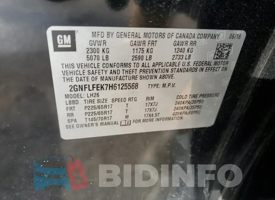 2GNFLFEK7H6125568 Photo# 13