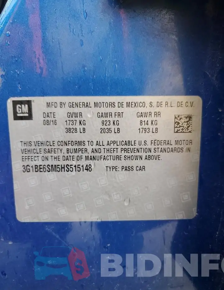 3G1BE6SM5HS515148 Photo# 13