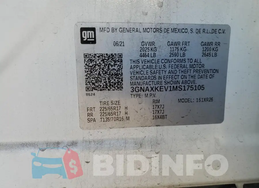 3GNAXKEV1MS175105 Photo# 13