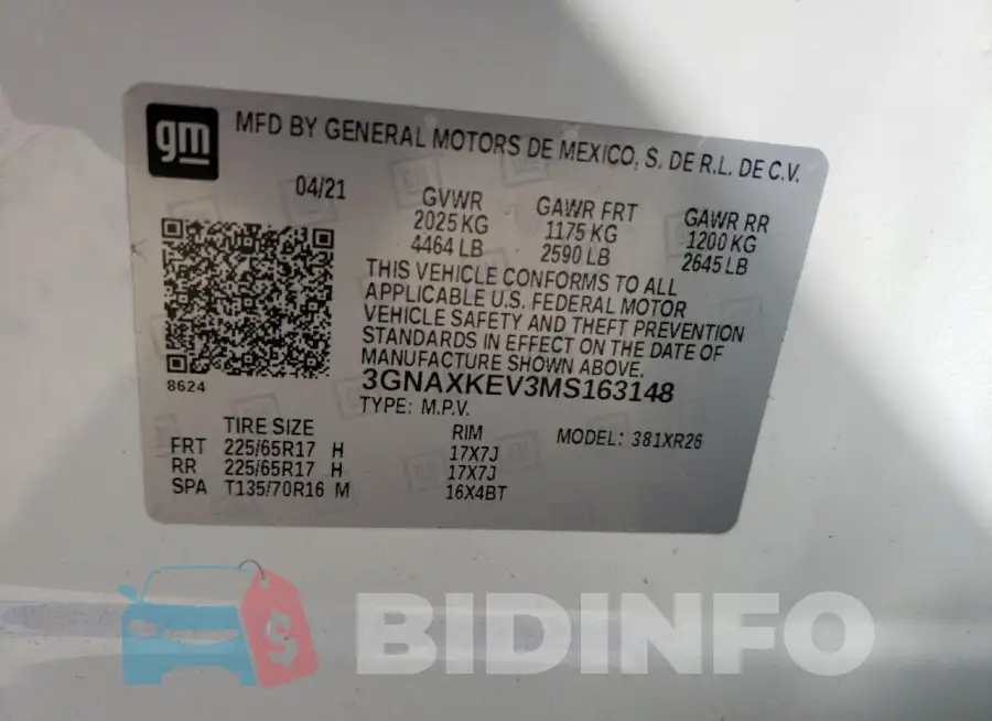 3GNAXKEV3MS163148 Photo# 13