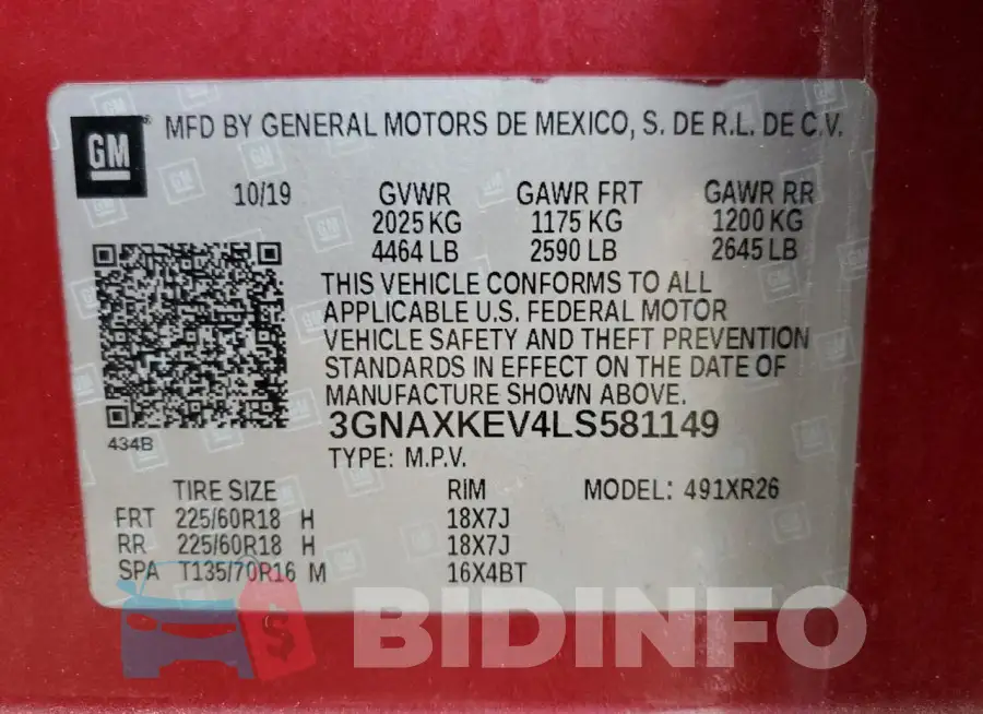 3GNAXKEV4LS581149 Photo# 13