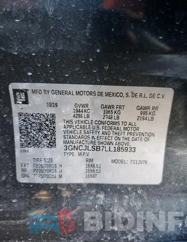 3GNCJLSB7LL185933 Photo# 13