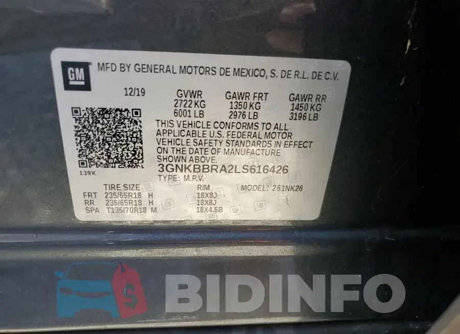 3GNKBBRA2LS616426 Photo# 14