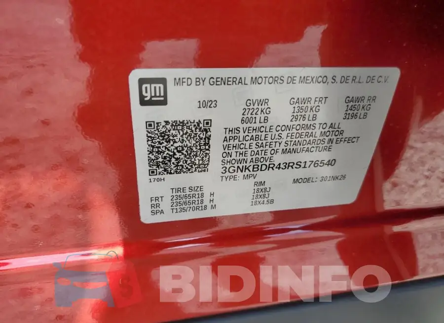 3GNKBDR43RS176540 Photo# 14