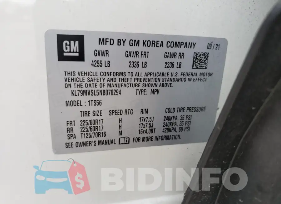 KL79MVSL5NB070294 Photo# 13