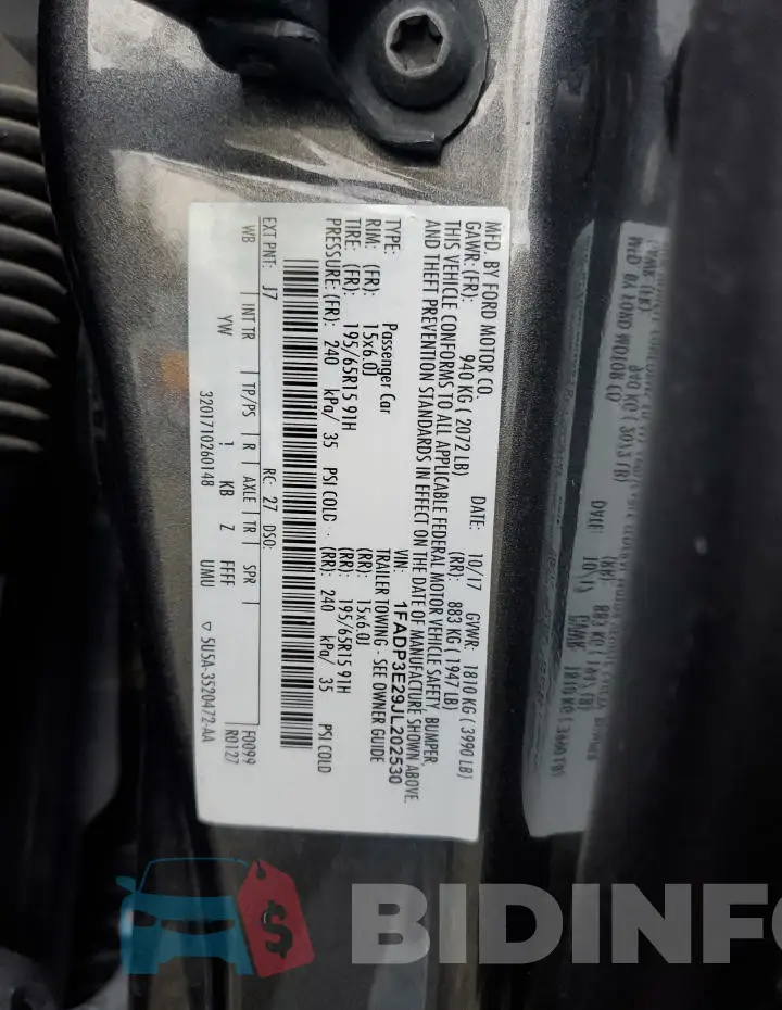 1FADP3E29JL202530 Photo# 12