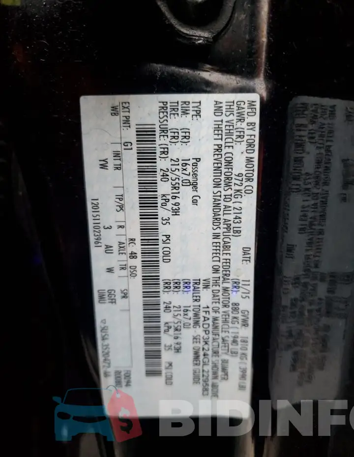 1FADP3K24GL229583 Photo# 12
