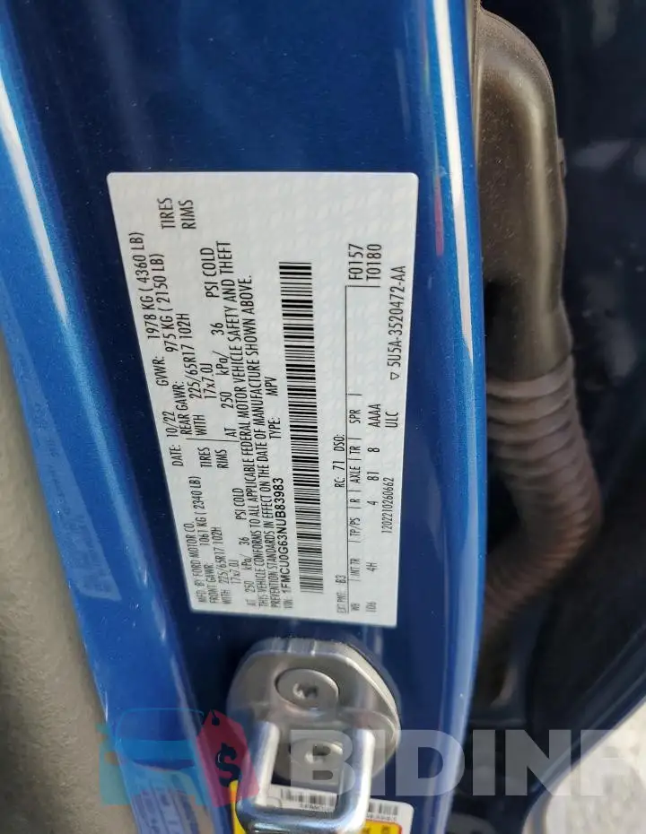 1FMCU0G63NUB83983 Photo# 12