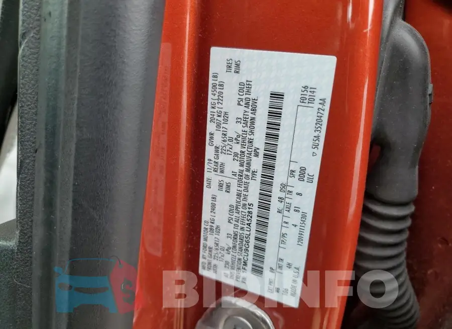 1FMCU9G65LUA52815 Photo# 13