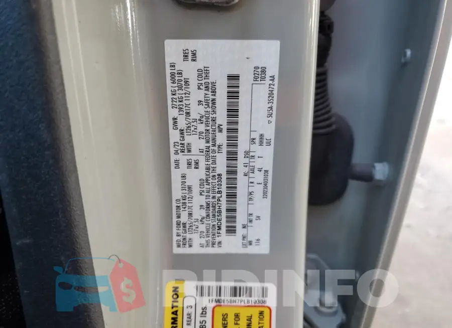 1FMDE5BH7PLB10308 Photo# 13