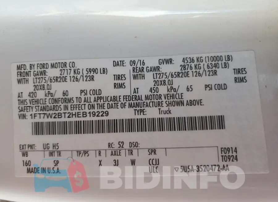1FT7W2BT2HEB19229 Photo# 13