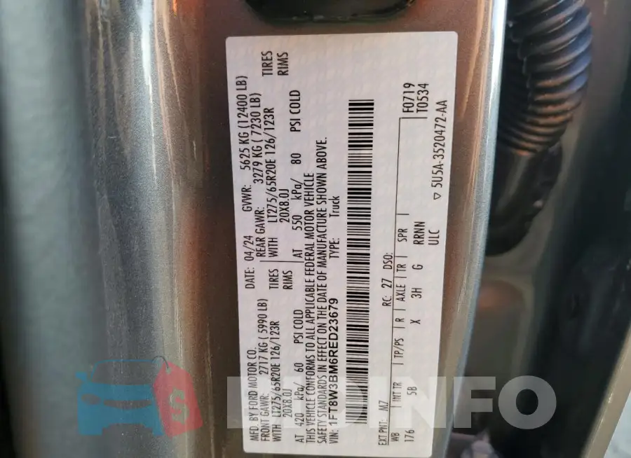 1FT8W3BM6RED23679 Photo# 12