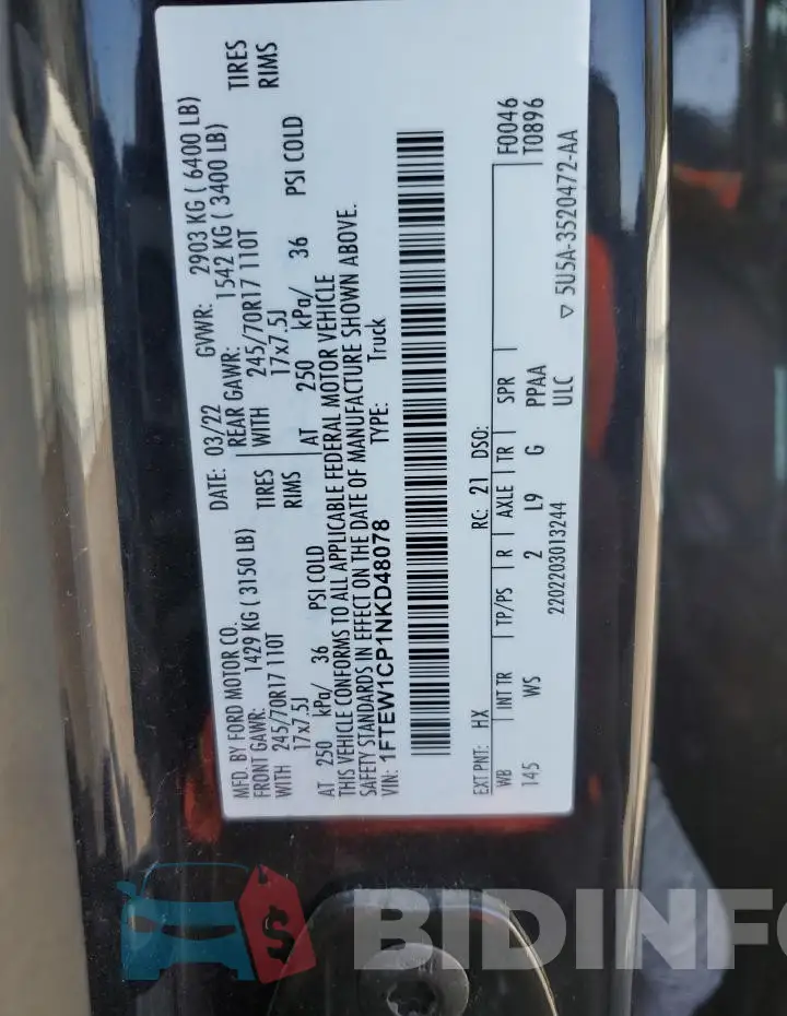 1FTEW1CP1NKD48078 Photo# 12