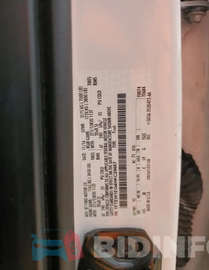1FTEW1EG4HKC29667 Photo# 12