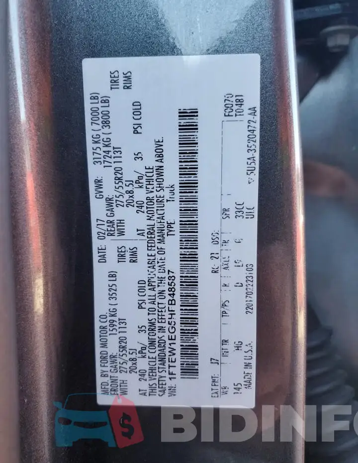 1FTEW1EG5HFB48587 Photo# 12
