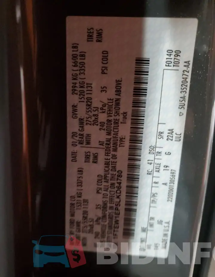 1FTEW1EP5LKD64780 Photo# 12