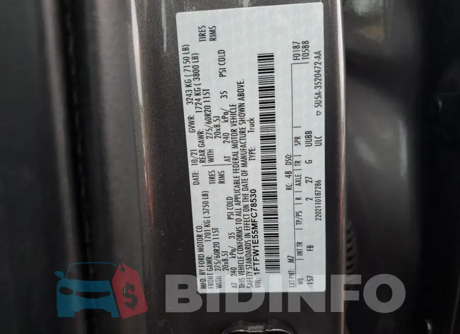 1FTFW1E55MFC78530 Photo# 12