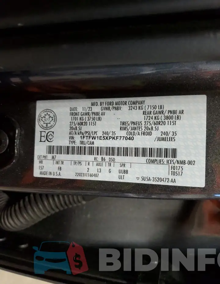 1FTFW1E5XPKF77040 Photo# 12