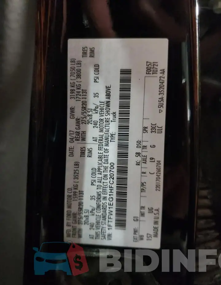 1FTFW1EG1HFC20700 Photo# 12