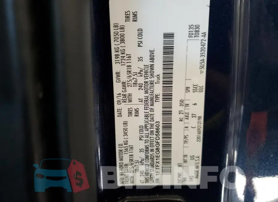 1FTFX1EG8GFD58603 Photo# 14