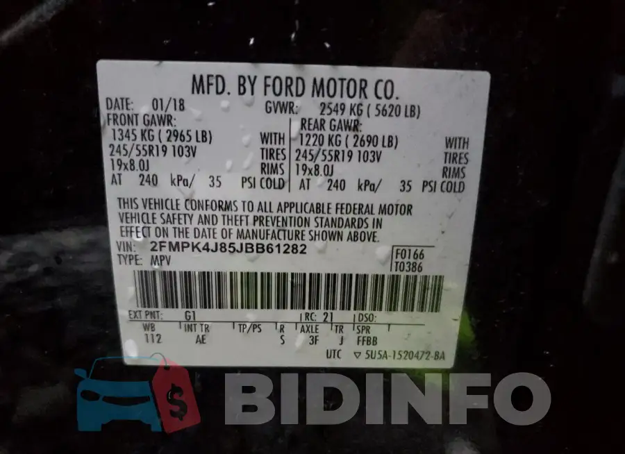 2FMPK4J85JBB61282 Photo# 13