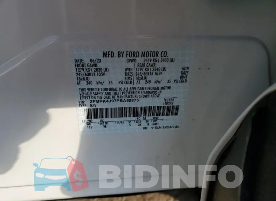 2FMPK4J97PBA60875 Photo# 13