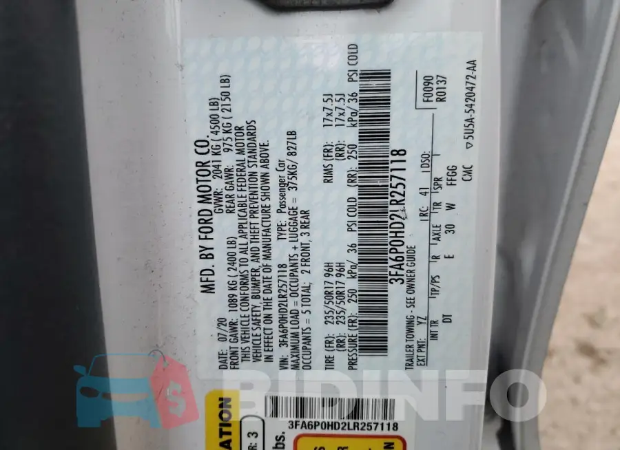 3FA6P0HD2LR257118 Photo# 12