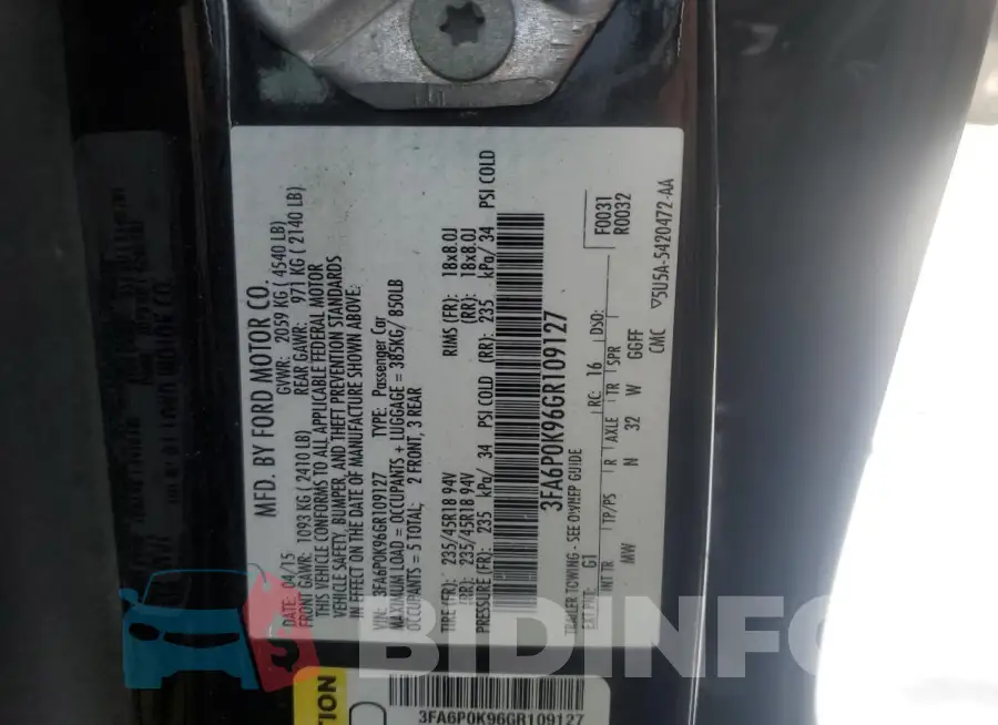 3FA6P0K96GR109127 Photo# 12