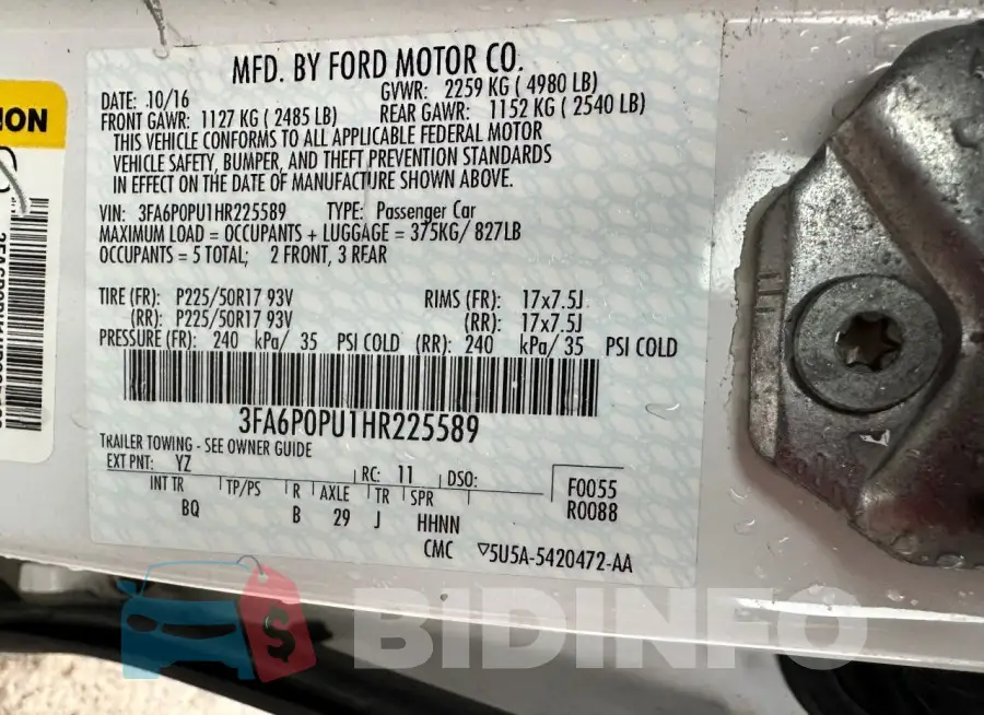 3FA6P0PU1HR225589 Photo# 10