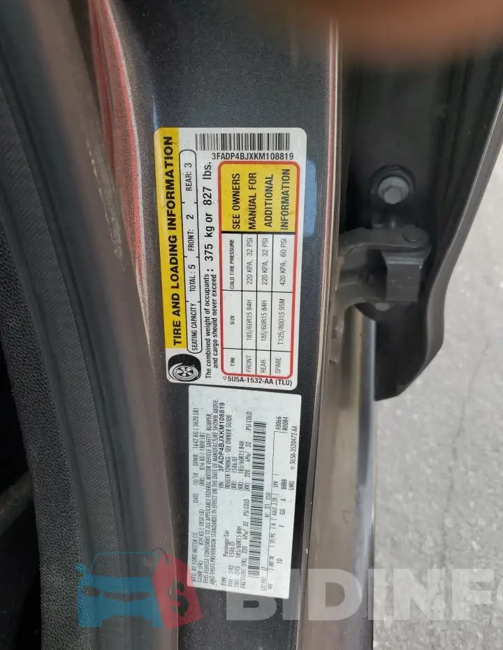 3FADP4BJXKM108819 Photo# 12