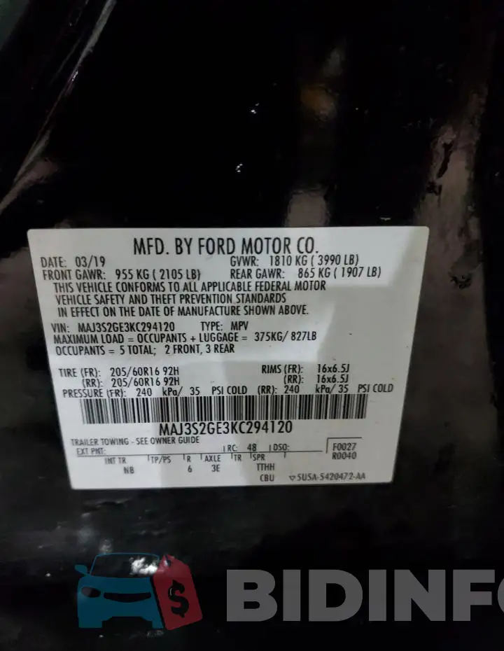 MAJ3S2GE3KC294120 Photo# 14